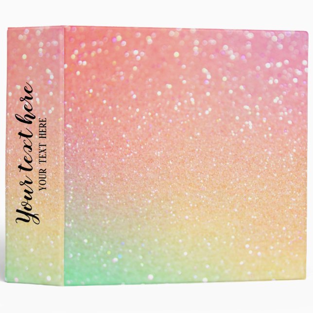 Ombre Pastel Sparkling Glitter Binder (Front/Spine)