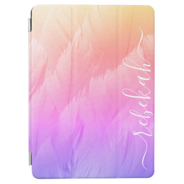 Ombre Pastel Swan Feathers iPad Air Cover (Front)