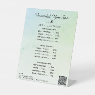 *~* Ombre Patel Mint Yellow Table Pedestal Sign