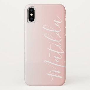Ombre Peach Pink Plain Personalised Name Case-Mate iPhone Case