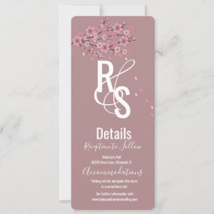 Ombre Petals Cherry Blossom Tree Botany Details Invitation