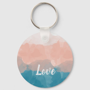Ombre Pink and Blue Love Graceful Gradient Keychain