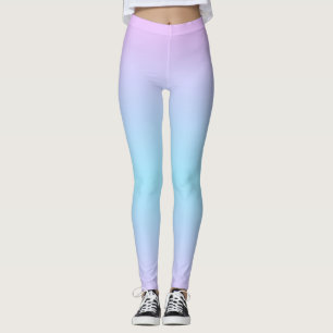 Ombré Pink and Turquoise Gradient Leggings