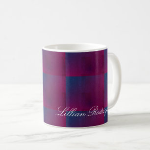 Ombre Pink and Violet Gradient Tile Pattern Coffee Mug