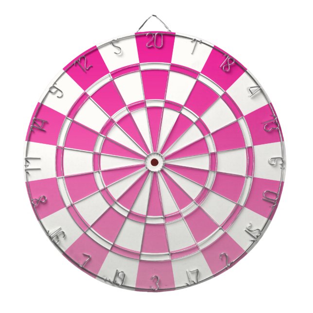 Ombre Pink And White Dartboard (Front)