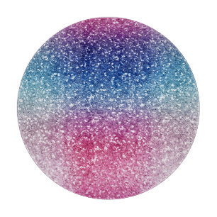 Ombre Pink Blue Glitter Wrapping Paper Cutting Board