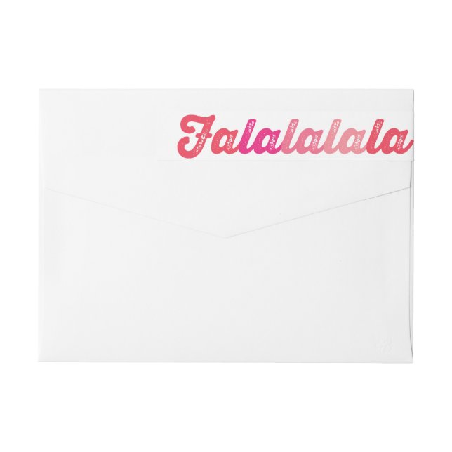Ombre Pink Falalalala Bold Script Modern Holiday Wrap Around Label (Back)