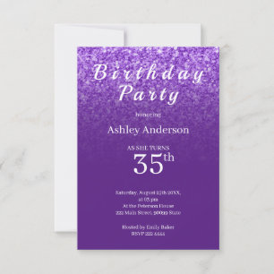 Ombre Pink Glitter Birthday Invitation