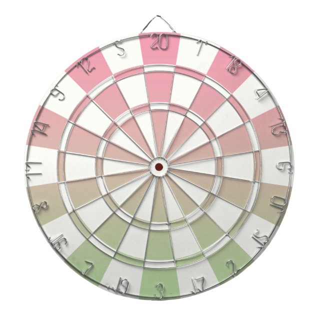 Ombre Pink Green And White Dartboard (Front)
