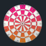 Ombre Pink Orange And White Dartboard<br><div class="desc">Ombre Pink Orange And White Dart Board</div>