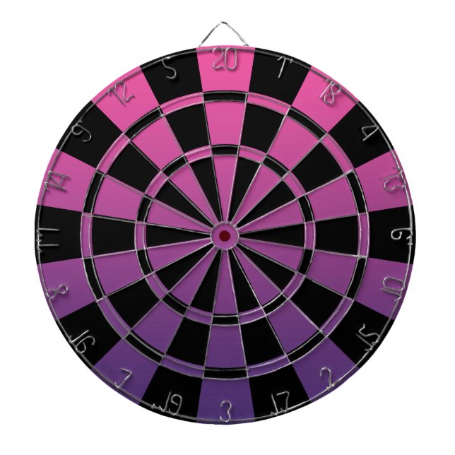 Ombre Pink Purple And Black Dartboard (Front)