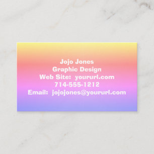 Ombre Pink Purple Rainbow 4Adrian Business Card