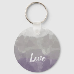 Ombre Purple and Grey Love Graceful Gradient Keychain