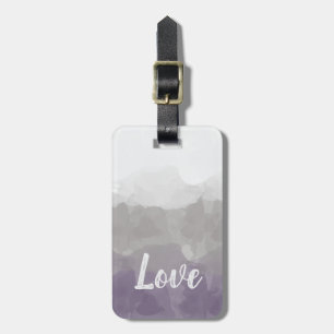 Ombre Purple and Grey Love Graceful Gradient Luggage Tag