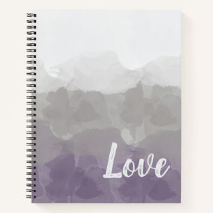 Ombre Purple and Grey Love Graceful Gradient Notebook