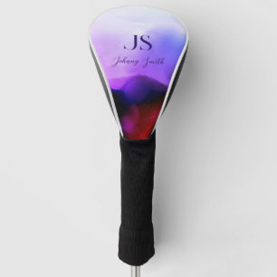 Ombre Purple and Pink Cliff Signature Monogram Golf Head Cover