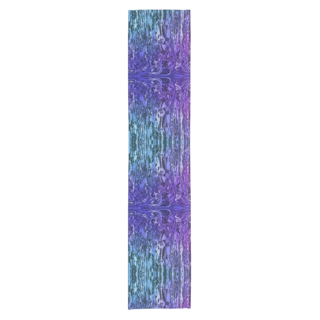 Ombre Purple Fluid Acrylic Art Short Table Runner (Front)