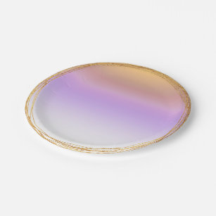 Ombre Purple Gold Lilac Purple Glass Party Vip Paper Plate