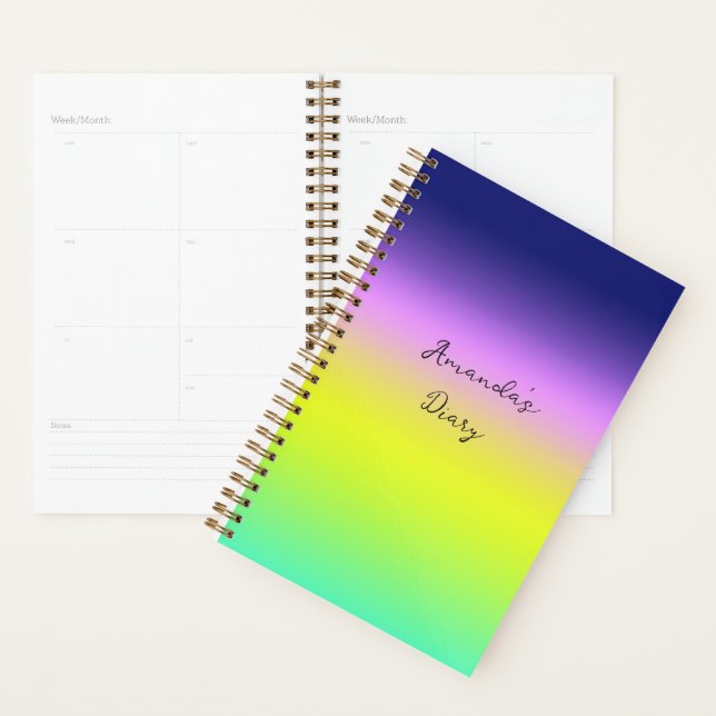 Ombre purple yellow green spring summer colours planner (Display)