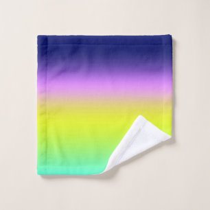 Ombre purple yellow green spring summer colours ri bath towel set