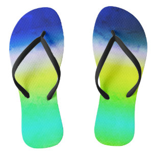 Ombre purple yellow green spring summer colours ri flip flops
