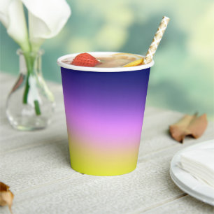 Ombre purple yellow green spring summer colours ri paper cups