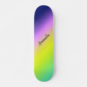 Ombre purple yellow green spring summer colours skateboard