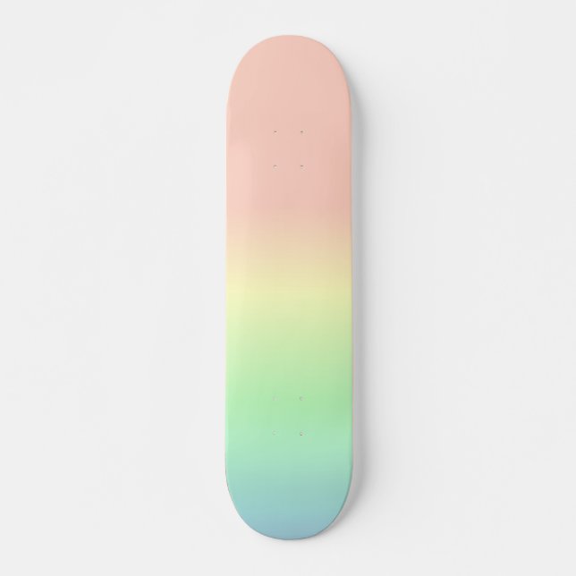 Ombre Rainbow Abstract Pastel Pattern Skateboard (Front)