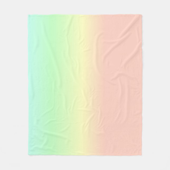 Ombre Rainbow Abstract Pastel Pink Pattern Fleece Blanket (Front)