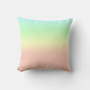 Ombre Rainbow Abstract Pastel Pink Pattern Throw Pillow
