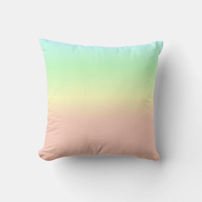 Ombre Rainbow Abstract Pastel Pink Pattern Throw Pillow (Front)