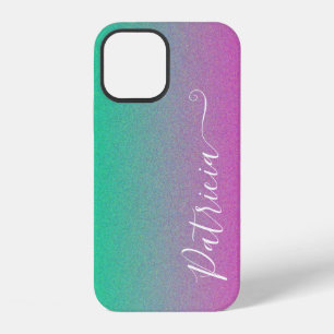 Ombre Rainbow Airbrush Background Customized Name iPhone 12 Case