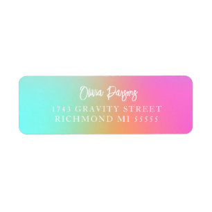Ombre Rainbow Gradient Lettrage Adresse scénarisée