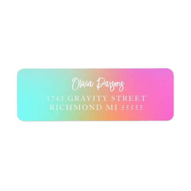 Ombre Rainbow Gradient Lettrage Adresse scénarisée (Devant)