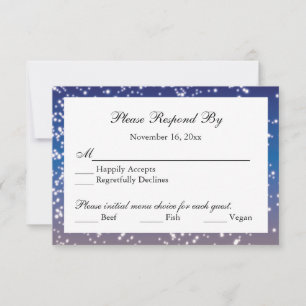 Ombre Rainbow Lanterns Wedding Reply Card