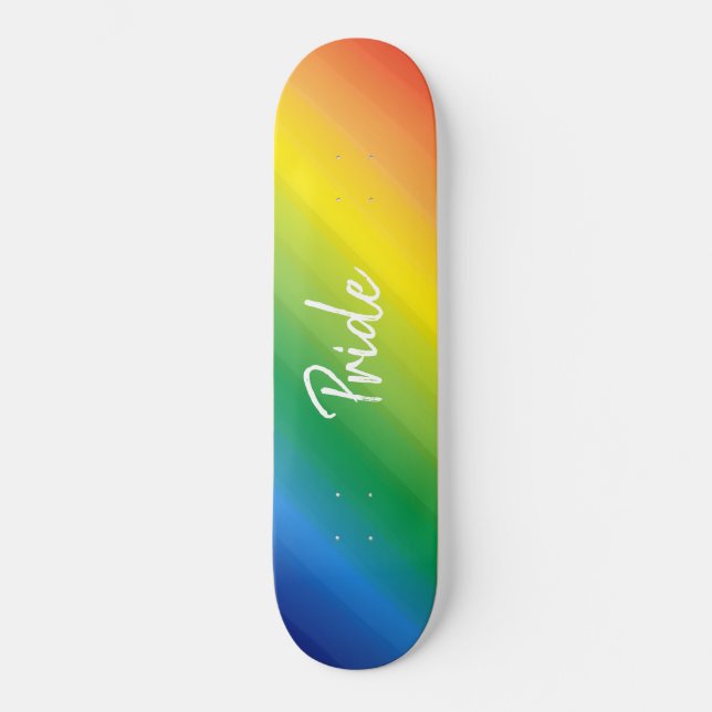 Ombre Rainbow LGBTQ Pride Colourful Skateboard (Front)