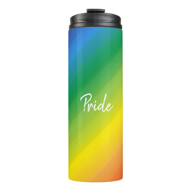 Ombre Rainbow LGBTQ Pride Colourful Thermal Tumbler (Front)