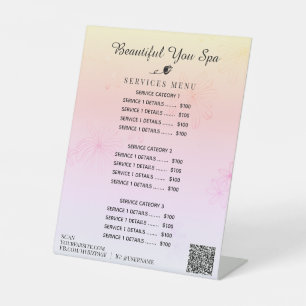 *~* Ombre Rainbow Pastel Table Pedestal Sign