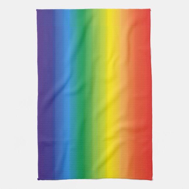 Ombre Rainbow Pride House Flag Kitchen Towel (Vertical)