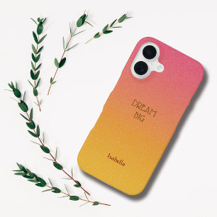 Ombre Red Personalize Quote & Name Iphone Case