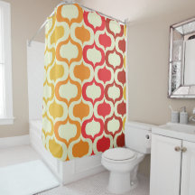 Ombre Retro Ogee in Orange,Tangerine and Red