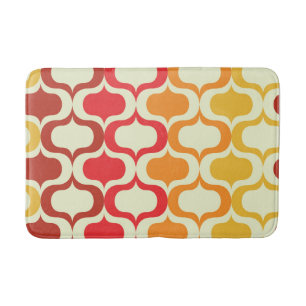 Ombre Retro Ogee in Orange,Tangerine and Red Bath Mat