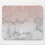 Ombre Rose Gold Glitter Classic Marble Mouse Pad<br><div class="desc">This design does not contain actual glitter or sequins. It may be personalized in the area provided by changing the photo and/or text. Or it can be customized by clicking Personalize this Template and then choosing the click to customize further option and delete or change the colour of the background,...</div>
