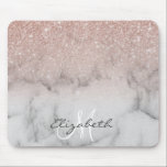 Ombre Rose Gold Glitter Classic Marble Mouse Pad<br><div class="desc">This design does not contain actual glitter or sequins. It may be personalized in the area provided by changing the photo and/or text. Or it can be customized by clicking Personalize this Template and then choosing the click to customize further option and delete or change the colour of the background,...</div>
