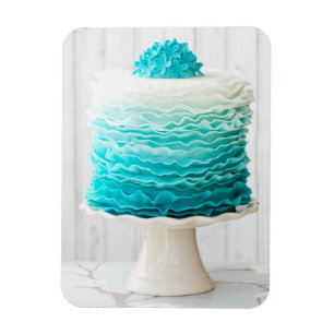Ombre ruffle cake magnet