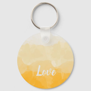 Ombre Saffron and Sunlight Yellow Love Gradient Keychain