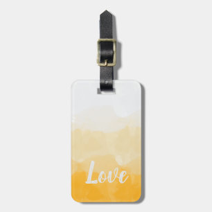 Ombre Saffron and Sunlight Yellow Love Gradient Luggage Tag