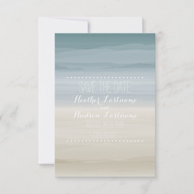 Ombré Shore Beach Wedding Save The Date (Front)