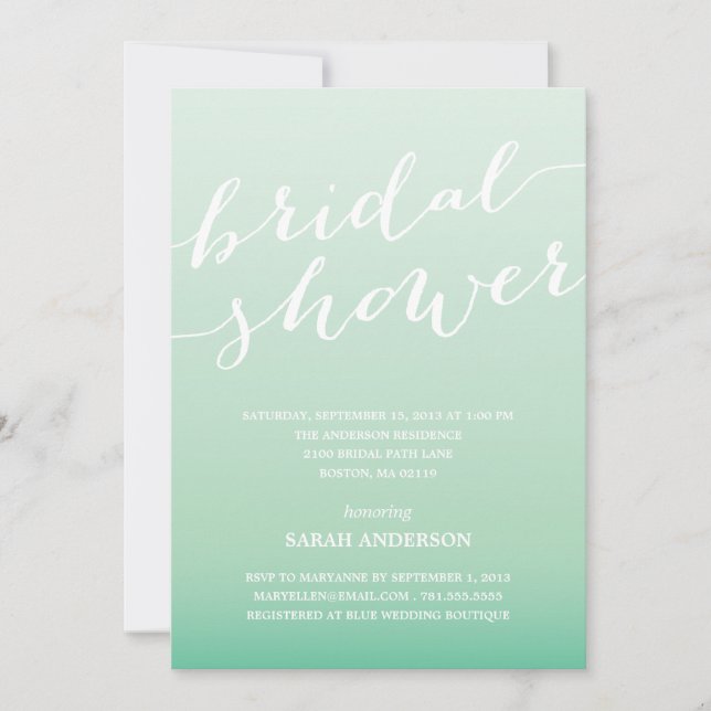 OMBRE SHOWER | BRIDAL SHOWER INVITATION (Front)