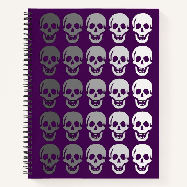 Ombre Skulls, Purple Notebook (Front)